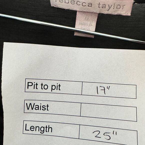 Rebecca Taylor Silk Blend Top Black - Picture 12 of 12